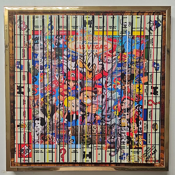 Œuvre Pop Art « monopoly » exposée au gîte-galerie Cit'Art à Namur